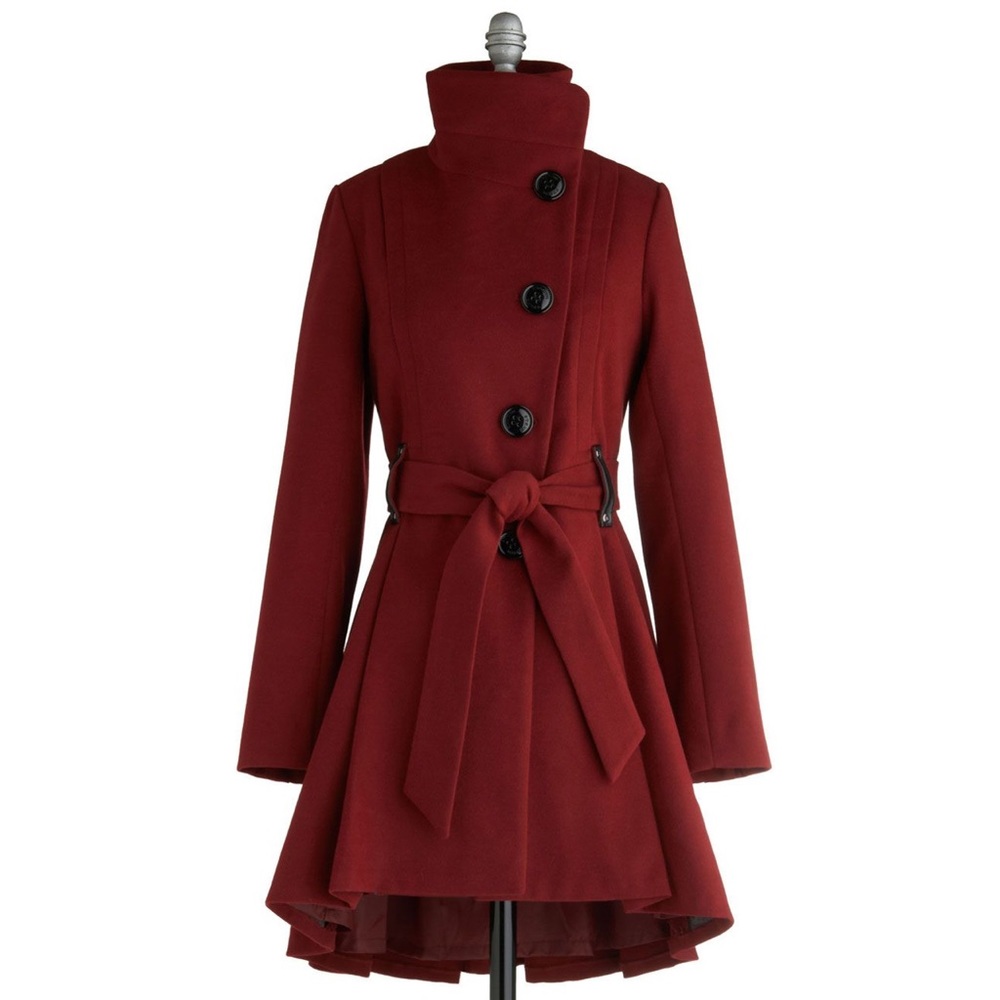 Steve Madden Red Wool Coat Medium